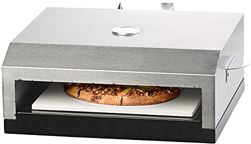 Rosenstein & Söhne Gasgrill Pizzaöfen: Pizzaofen-Grillaufsatz mit Steinplatte Versandrückläufer (Pizzaofen für Grill, Pizzaaufsatz Grill, Grillthermometer)