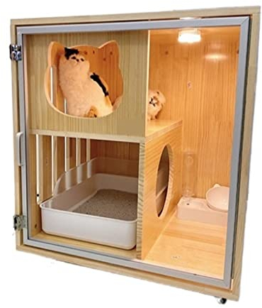 Katzenhütte Katzenkäfig Katzenvilla mit Toilette EIN Haushalt Katzenhaus Hängeschale Zweistöckiger Katzenschrank Tierhandlung Katzenhaus Katzenvilla