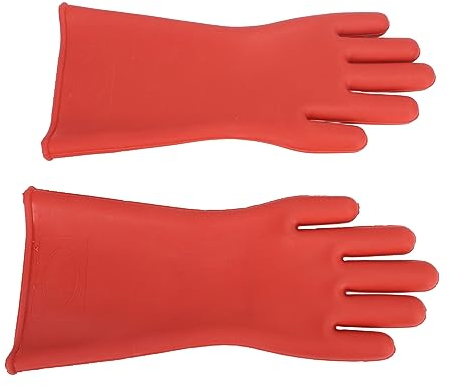 Guanti Isolanti, Guanti Isolanti Ad Alta Tensione 12kV con Spessore 1,8 Mm per l'industria Chimica per Elettricisti,Guanti isolanti