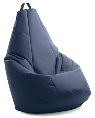 Avalon - Puff Salon Modelo Pera Jive en Tela Técnica Reforzada, Modelos de Pufs con Relleno Incluido, Puf Muy Ergonómico y Cómodo, Anti-desgarros e Impermeable, Made in Italy(Grande L-Azul Oscuro)