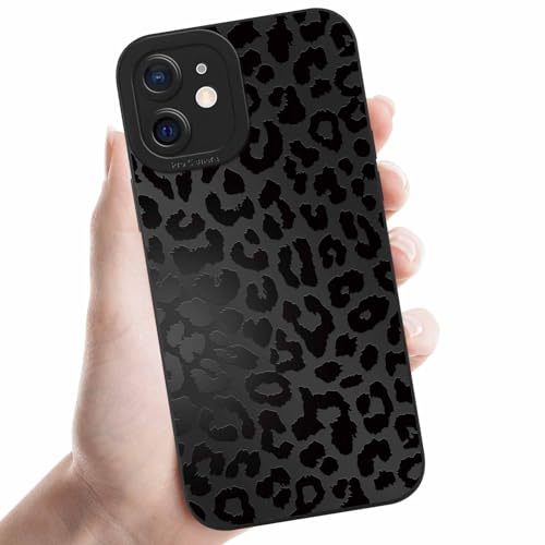 Coalbooliy Handyhülle für iPhone 11 hülle 6,1'', Aesthetic Leopard Leoparden Muster Design Schwarz Weiche TPU Silikon Stoßfest Kameraschutz Schutzhülle Bumper Ultra Dünn Mädchen Case, 04