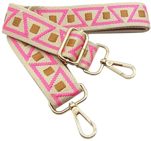 Verstellbarer Schultergurt für Taschen Rose Braun, Taschengurte zum Wechseln, Taschengurt Breit mit Karabiner Gold, 80-130 cm Tragegurt Tasche für Damen Schulterriemen, Handtasche, 3.8cm, 1115