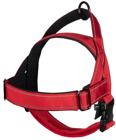 Hundegeschirr Verstellbar für Kleine Mittlere Große Hunde, Reflektierend Ausbruchsicher Ohne Zug, Hundegeschirr Jagd Training Outdoor RED L