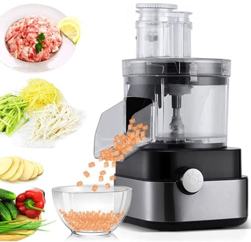 Hydravex Commercial Vegetable Dicer 5 in 1 Electric Vegetable Slicer Shredder Spring Onion Circle Cutter Meat Grinder Multifunctional Food Processor with 5 Stainless Blades, for Restaurant Home Use