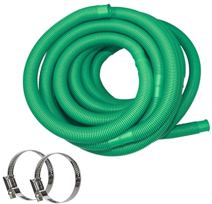 HAF® Hochwertiger Pool Schwimmbadschlauch 38mm Grün 15 Meter für Garten & Schwimmbad | Solarschlauch inkl. 2X Edelstahl Schlauchschellen | Poolschlauch | Pumpenschlauch - Qualität: Made in Germany
