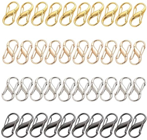 Lot de 40 Clips Antivol pour Fermeture Éclair Double Ouverture Mousqueton de Verrouillage S Forme Mousqueton Clips pour Garder Les Fermetures Éclair Fermées
