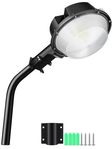 SKYWORLD Luce da fienile a LED, 100 W 10000LM dal tramonto all'alba luci esterne con braccio di montaggio, fotocellula regolabile, luci di sicurezza esterne impermeabili IP66 per cortile, garage
