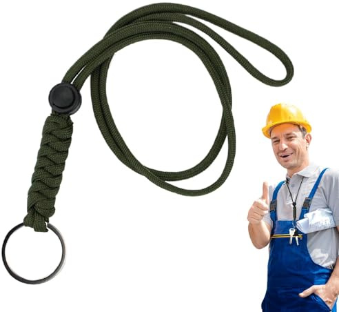 Umhängeband für Schlüssel, Paracord-Lanyard-Halskette | Paracord-Lanyards für Outdoor-Aktivitäten | Verstellbarer Schlüsselanhänger mit Schlüsselband für Outdoor-Aktivitäten für Kinder, Erwachsene und