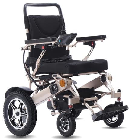 Faltbarer Elektrorollstuhl für Erwachsene & Senioren, elektrischer Rollstuhl mit 2×250W Motor, 20Ah Lithium-Akku (2 Batterien), bis zu 32 km (20 Meilen) Reichweite, 100 kg Tragkraft
