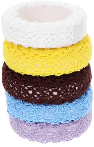STOBOK 5rollen Selbstklebendes Spitzenband Spitzenmusterbänder Zum Basteln Scrapbooking Bandaufkleber Für Tagebücher Notizbücher Geschenkboxen Dekorieren