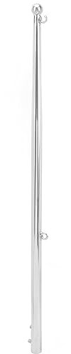 Flaggstång 610 Mm Rail Mount Flaggstång Båt Flaggstång Rail Mount Vatten- och Väderbeständig Flaggstång i Rostfritt Stål Väderbeständig Rostsäker Marin Flaggstång för Yachtfartyg