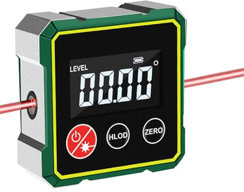 Magnetic Digital Angle Finder with Electronic Laser,USB Charging Digital LCD Display Inclinometer,Angle Finder Tool,Waterproof Digital Level for Woodworking