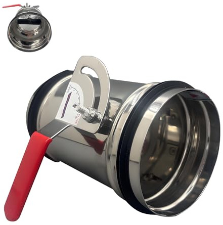 HVAC Duct Manual Volume Backdraft Damper, Airflow Ducting Branch Vent Damper with Sealed Rubber Gasket Air Control Valve, Adjustment Handle Stainless Steel, for HVAC Vent Systems (4in)
