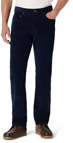 Amazon Essentials Pantaloni in Velluto a Coste a 5 Tasche Taglio Dritto Uomo, Blu Marino, 30W / 32L