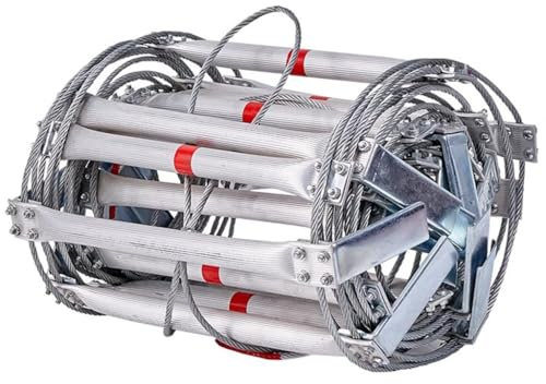 Rettungsleiter Aus Aluminiumlegierung, Feuerwehrleiter Mit Breitem Pedal, Befestigung Mit Stabilen Bolzen, 10 cm Wandabstand(8M/26.2FT)