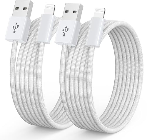 Cavo iPhone [2Pezzi/2M] Certificato MFi Cavo Lightning per iPhone 14 13 12 | Cavo iphone,Cavo lightning,Carica Rapida Nylon Caricatore iPhone per iPhone 14 13 12 11 X 8 7 6 5