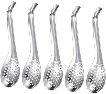 Holibanna 5 Pezzi Colini Acciaio Inossidabile Scolapasta Per Caviale Cucchiai Da Mangiare Utensili Cucina Sicuri Comodi Da Usare