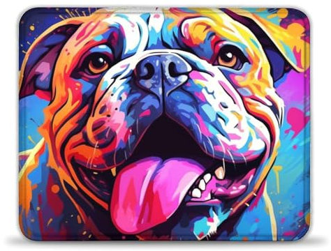 LLONGKT Mauspad Bulldog(25x30cm) Mauspad, waschbar, mit Rutschfester Gummiunterseite, kompatibel mit Laser- und optischen Mäusen