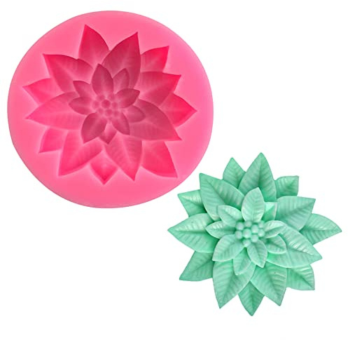 Molde de fondant para fiestas de Navidad, forma de hoja de acebo de silicona para manualidades de azúcar, herramientas para hornear, moldes de postre para pasteles, moldes de silicona de Navidad para