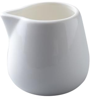 Dh2yjnbf3 Jarra de Leche Exquisito Recipiente de cerámica con Boca Abierta for Salsa, Crema for café Blanco, espumador de Leche, Taza for Salsas, Leche y ensaladas. Lechera(Medio)