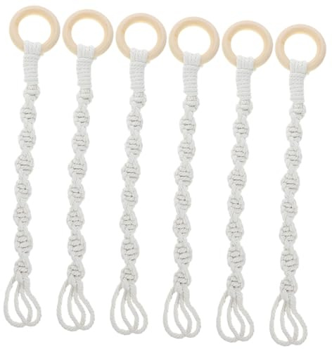 Toyvian Colgadores De Plantas De Macramé De Algodón para Interior y Balcón, 6 Piezas, Soporte Colgante Estilo Bohemio, Cuerda Resistente para Macetas Decorativas, Ahorro De Espacio
