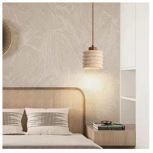 Lampada a Sospensione Moderna retrò in Pietra Naturale, Arte, travertino Giallo, lampadario a LED, Decorazione per Camera da Letto, Comodino, Illuminazione per la casa