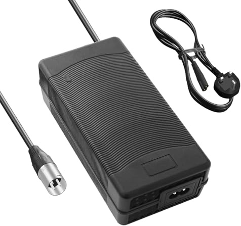 54.6V 2A 3-Pin 12mm XLR Connector Plug Power Adapter Charger Electric Bike Battery Charger for 48V Lithium Battery Input Voltage AC100-240V (XLR)