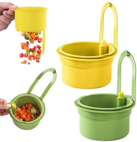 Sieb für Spülbecken,Snap-Button Spülbecken Sieb,Aufbewahrungskorb für Küchenabflüsse,Ohne Sich Die HäNde Schmutzig Zu Machen,Abnehmbares,Zum Organisieren In Der KüChe (Green + Yellow)