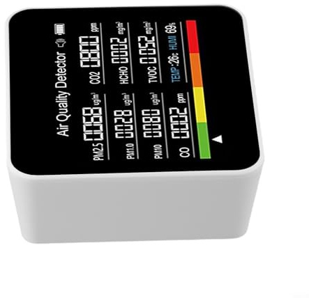 Misuratore di qualità dell'aria con TVOC HCHO PM2.5 PM1.0 PM10 e rilevamento umidità, 9 in 1 per test dell'aria interna domestica