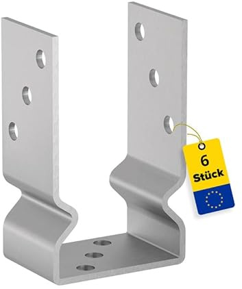U Pfostenträger aufschrauben 6er Set Pfostenanker 120x120 Aufschraubhülse | Pfostenanker - Pfostenhalter - Pfostenschuhe - Stützenfuß - Zaunpfosten - Pfostenträger Pfosten Pfostenträger Aufschrauben