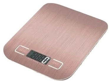 Bilancia da cucina rosa da 10 kg/1 g e 5 kg/1 g, grande capacità, monitor digitale per alimenti, per cuocere e cucinare. Materiali in acciaio inox. Richiede 2 batterie AAA (non incluse). (10Kg-1G)