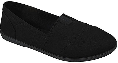 Soda Shoes Women's Obji Round Toe Casual Flat with Padded Insole (All Black, 5.5)