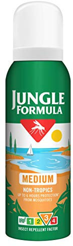 Jungle Formula Dry Protect Insect Repellent (125ml Aerosol) - DEET Free Mosquito, Midge & Biting Insect Repellent - Up To 6 Hours Protection From Bites - Non Greasy, Lightly Fragranced Bug Spray
