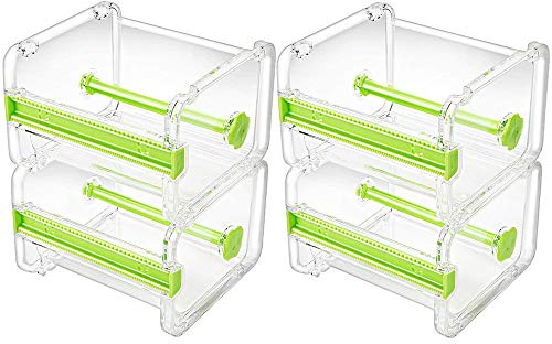 molshine Paquete de 4 dispensadores de cinta adhesiva Washi transparente visible para escritorio, cortador de cinta, soporte de cinta en rollo (no incluye cinta adhesiva) (Verde)