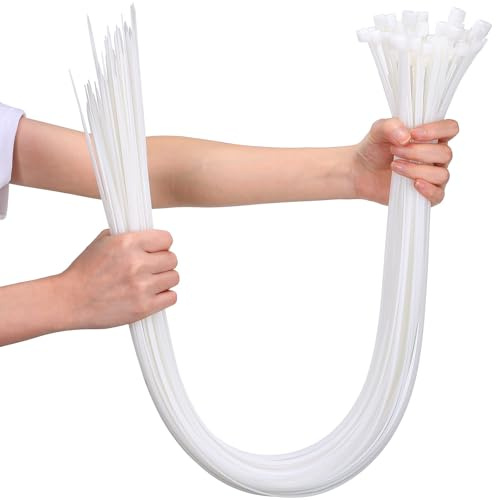 100PCS Cable Ties Heavy Duty, 8.8 * 600mm Long Zip Ties, Industrial Durable UV Resistant Tie Wraps for Binding Fences, Awnings Tying Branches Bundling of Crops Fixed Water Pipes
