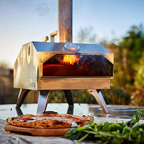 Outi Pizza Oven - The Complete Pizza Oven Bundle | Thermometer, XL Fuel Box, 3 Types of Fuel, All-Weather Cover, Warranty, Pizza Paddle & Cutter | 700°C in Under 10 Mins - Fastest Oven on the Market!