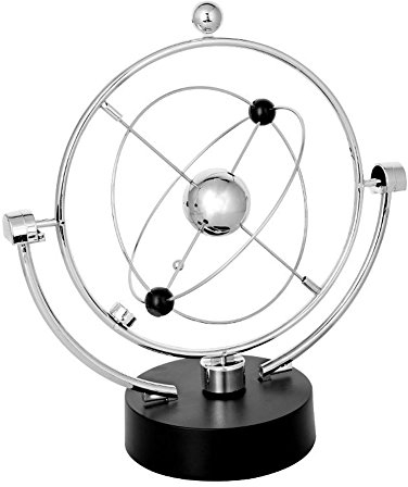 KERDEJAR Kinetic Orbital Revolving Gadget Perpetual Motion Desk Office Art Decor Toy Gift silver