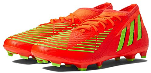 adidas Unisex-Adult Edge.2 Predator Firm Ground Soccer Shoe, Solar Red/Solar Green/Black, 10