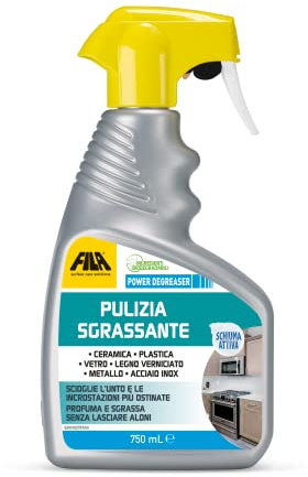 FILA Solutions POWER DEGREASER Sgrassatore Spray Cucina Forno - 750ml | Schiuma attiva sgrassante universale per cucina, forno incrostato e parti meccaniche della bicicletta