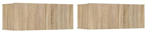 vidaXL 2X TV Schrank Lowboard TV Möbel Tisch Board Sideboard Fernsehtisch Fernsehschrank HiFi-Schrank Sonoma-Eiche 80x30x30cm Holzwerkstoff