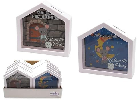DISOK - Ratoncito Pérez Hucha Casita Madera, Regalos de Bautizo, Comunión y Cumpleaños (1)