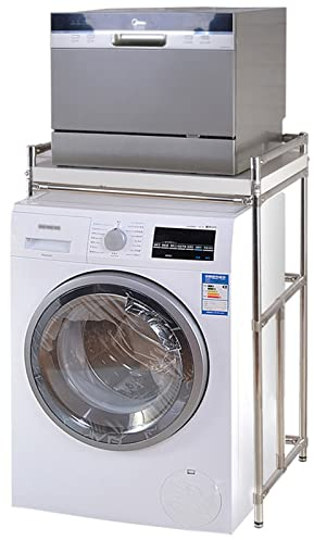 ZFHTAO Marcos de Almacenamiento de Lavadora para Sobre el Inodoro, Estante de Baño con Estante de Torre de Baño, Estante de Lavadora de Material Grueso, Estante de Lavadora Independiente con Mde Acero