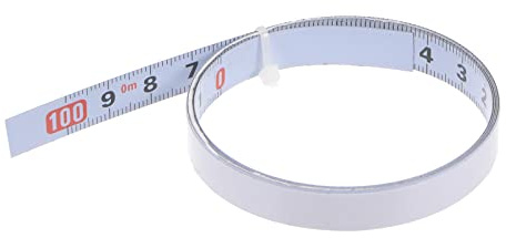 sourcing map Adhesive Backed Tape Measure 100cm Metric Right to Left Read Sticky Measuring Tape Steel Workbench Ruler, White