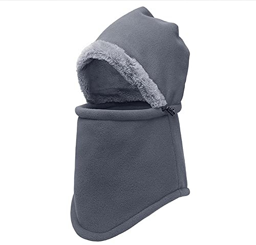Eono Warme Fleece Sturmhaube, Funktions Sturmhaube Gesichtshaube Balaclava Winddichte Skimaske, Motorrad Winter Sturmhaube Winter Unisex für Männer und Frauen (Grau)