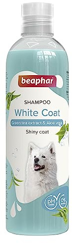 Beaphar Champú Perros Pelo Blanco 250ml – Extractos Naturales de Aloe Vera y Té Verde – Cuida y Protege su Piel y Mantiene el Color de su Pelo – Ideal para pelos claros - Vegano - pH Neutro – 250 ml