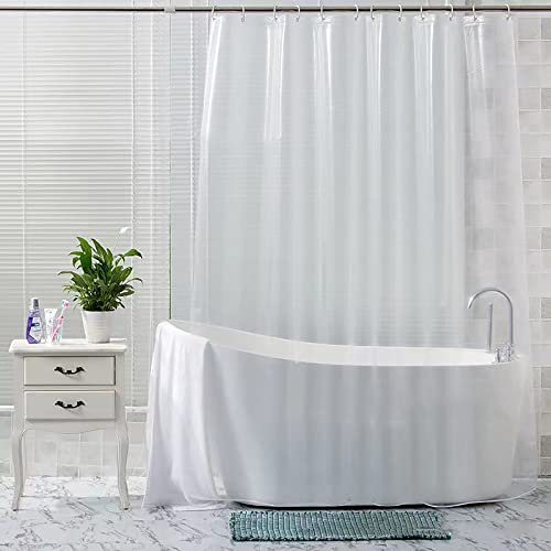 Lkw Ogechi Transparent duschdraperi tjockt extra brett 180 cm-300 cm, 200 cm hängande PVC badgardiner, snabbtorkande klart duschdraperi vattentätt antitimoult badrumsdraperi (300 x 200 cm)