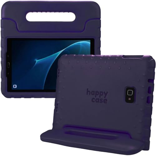 HappyCase Kinder Tablet Hülle Geeignet für Samsung Galaxy Tab A 10.1 (2016) | Kinderfreundliche Hülle | Schutzhülle | Kinderhülle | mit Griff und Ständer | Lila