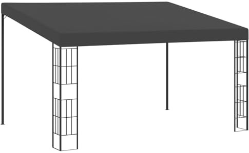 NITCA Gazebo a Parete da Giardino Gazebo Esterno Pergola Giardino, Telaio in Acciaio e Tenda con Rivestimento in PA, Antracite 3x4 m