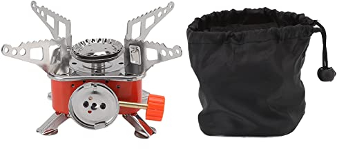 Obetuens Cuisinière à Gaz D'extérieur, Mini Cuisinière De Cam, Petite Cuisinière à Gaz Coupe-Vent, Cuisinière à Gaz Plie D'extérieur, Mini Cuisinière Quadrate Plie, Cuisinière à Gaz Portable De Campi