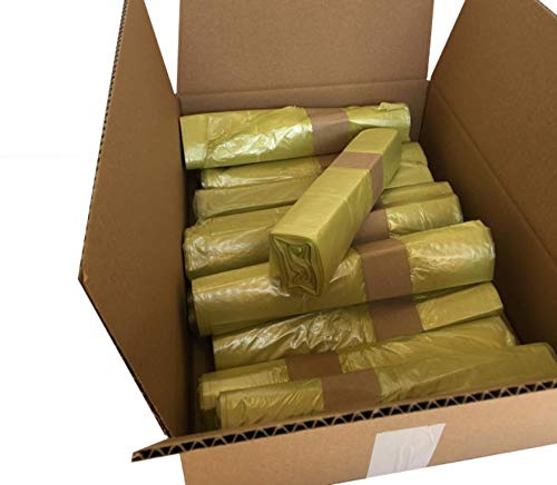 500 pezzi Sacchi spazzatura 50x60 cm Sacchetti per raccolta rifiuti Colori NERO GIALLO AZZURRO VERDE VIOLA GRIGIO TRASPARENTE capacità 30 Litri 30L (peso medio 12gr a sacco) (Giallo)